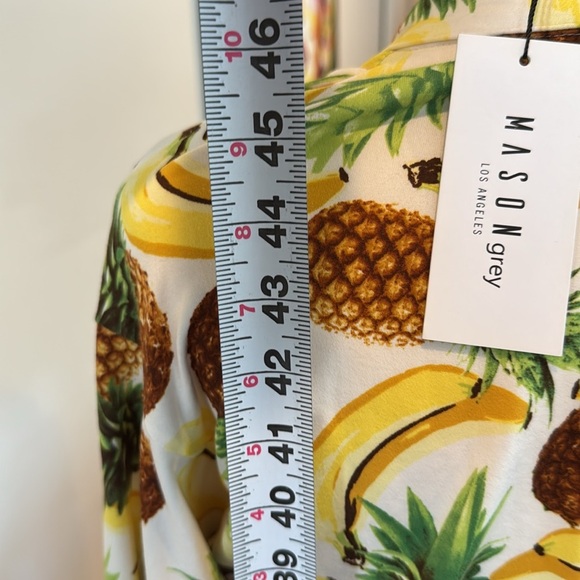Mason Grey TROPICAL SMOOTHIE Fruit Print Classic Short Robe Women's Size small - Picture 13 of 13